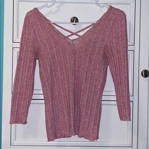 Rue21 quarter sleeve criss cross back top